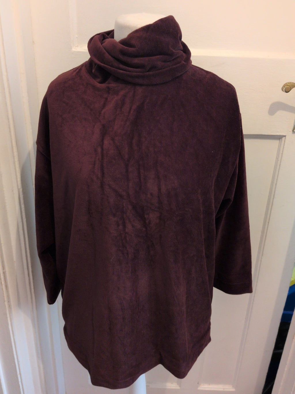 Marks And Spencer 12-14 Dark Brown High Neck Top