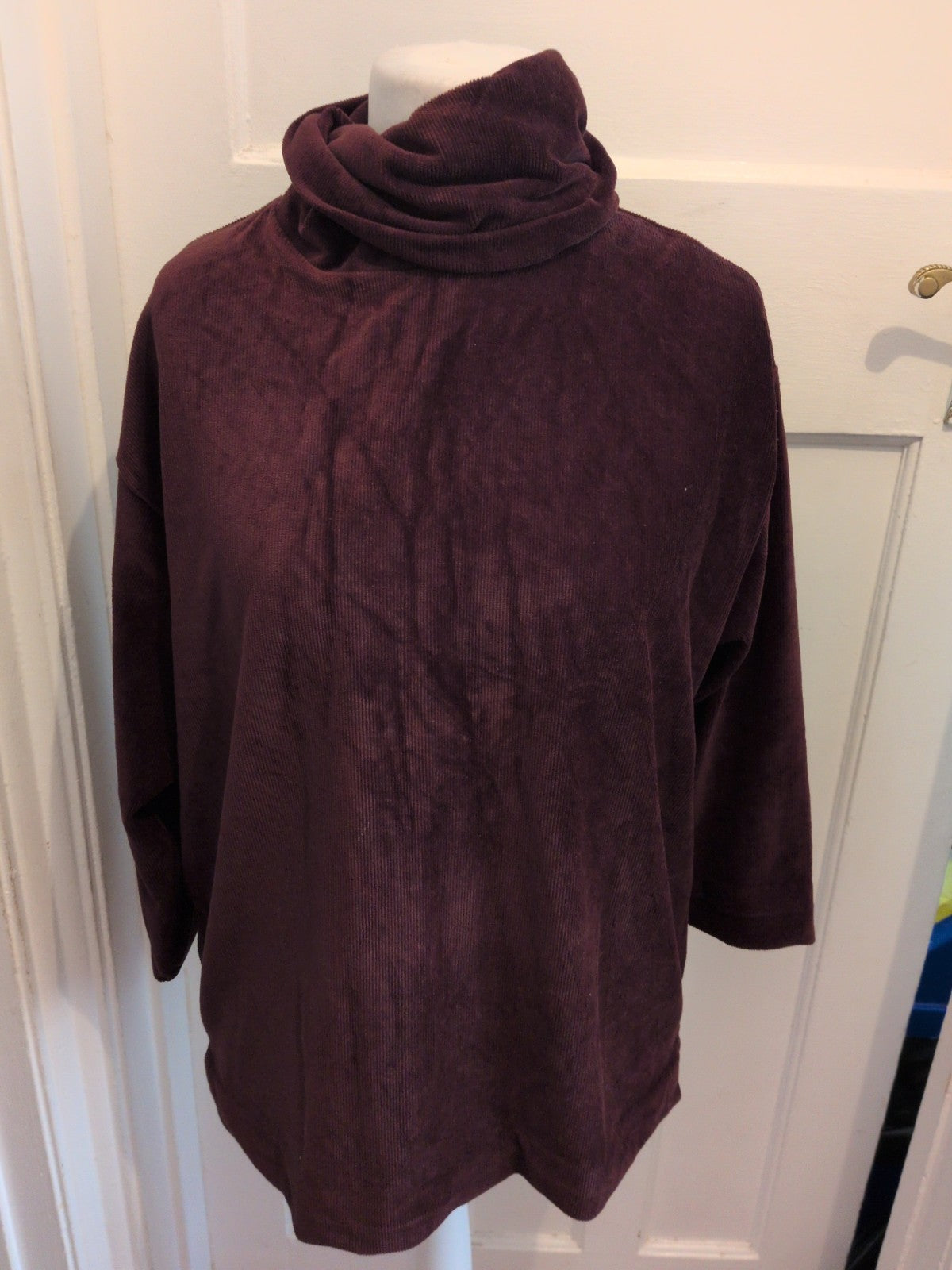 Marks And Spencer 12-14 Dark Brown High Neck Top