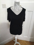 Ladies Papaya Size 12 Black Short Sleeved Tee