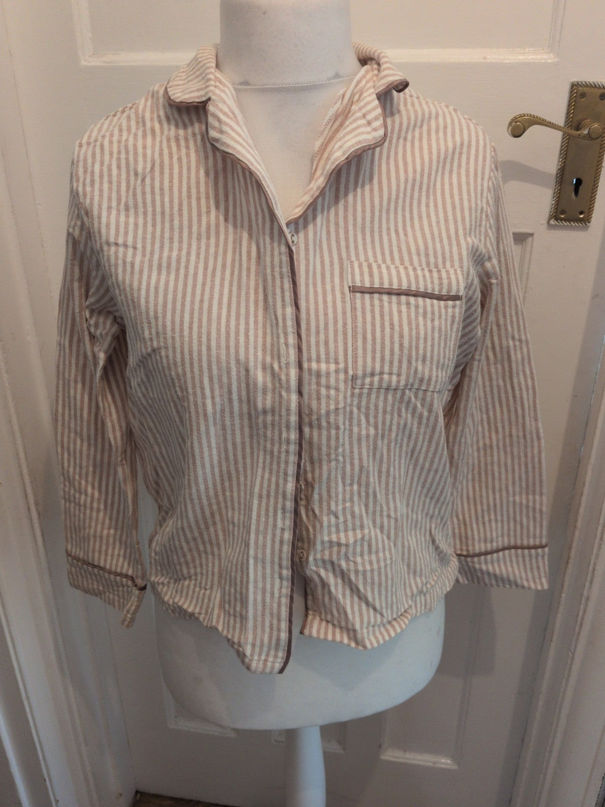 Always Dreaming 10 Brown And White Stripe Pyjama Top