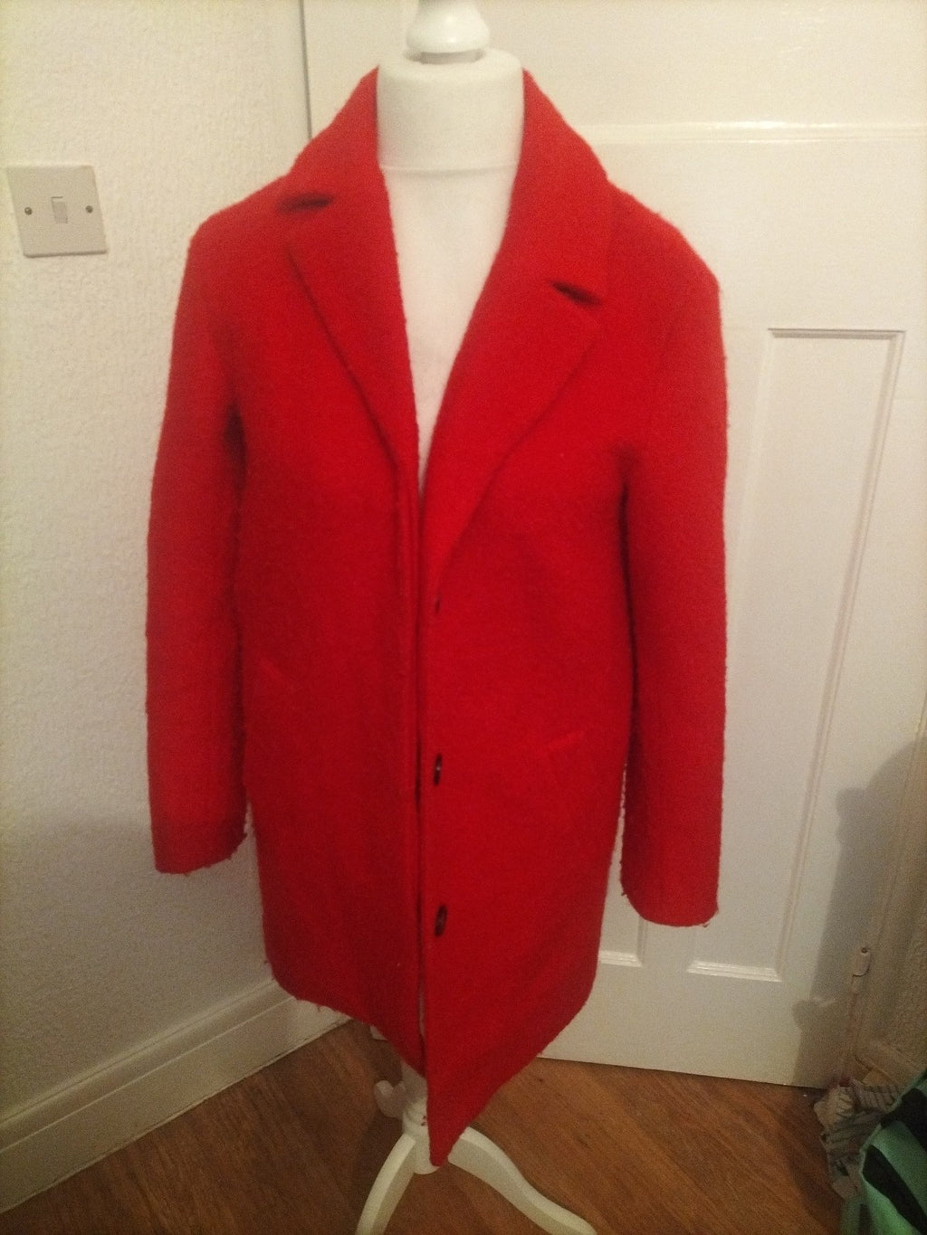 Ladies Divided Size Small Red Lined Jacket Coat