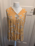 Bonmarche 20 Yellow Floral Sleeveless Blouse
