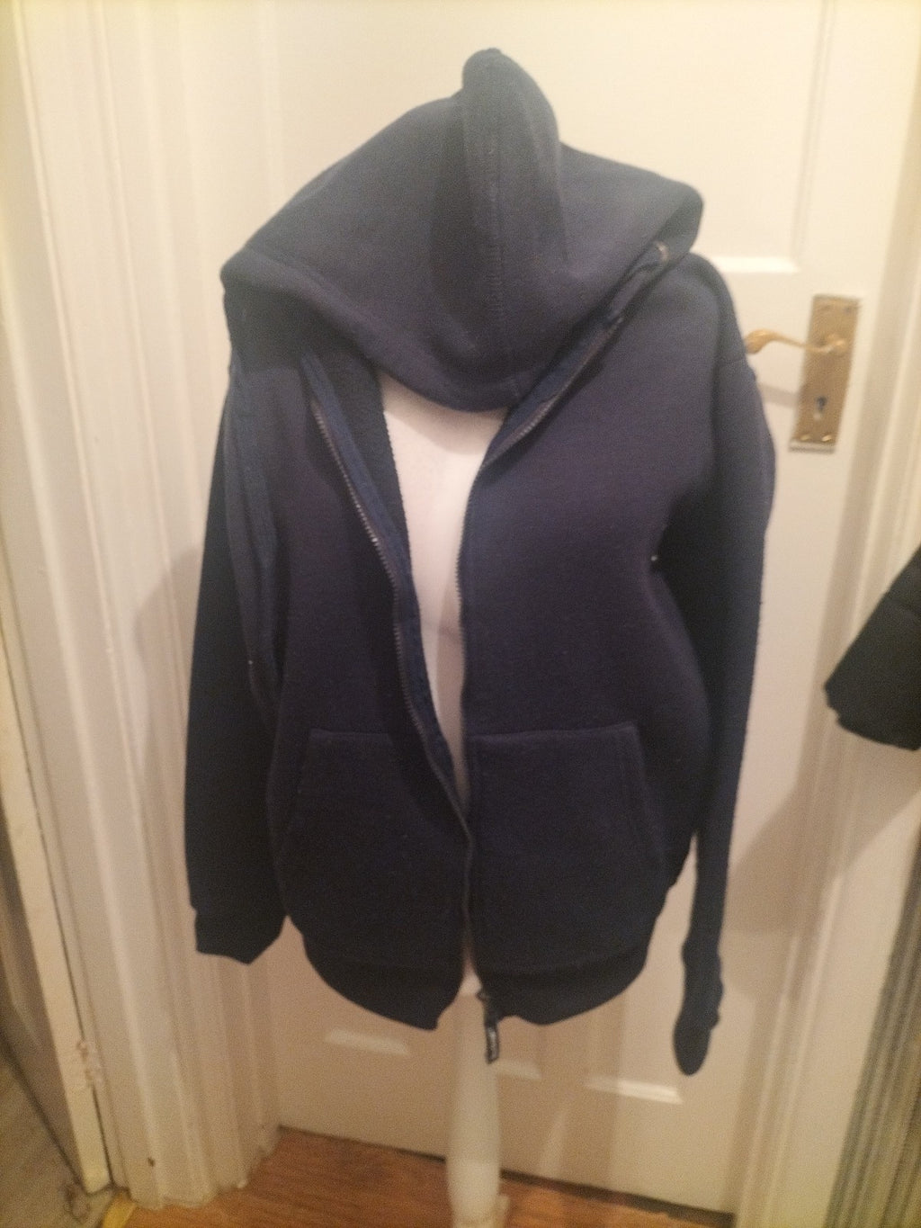 Mens Crystal Size Large Navy Full Zip Hoodie