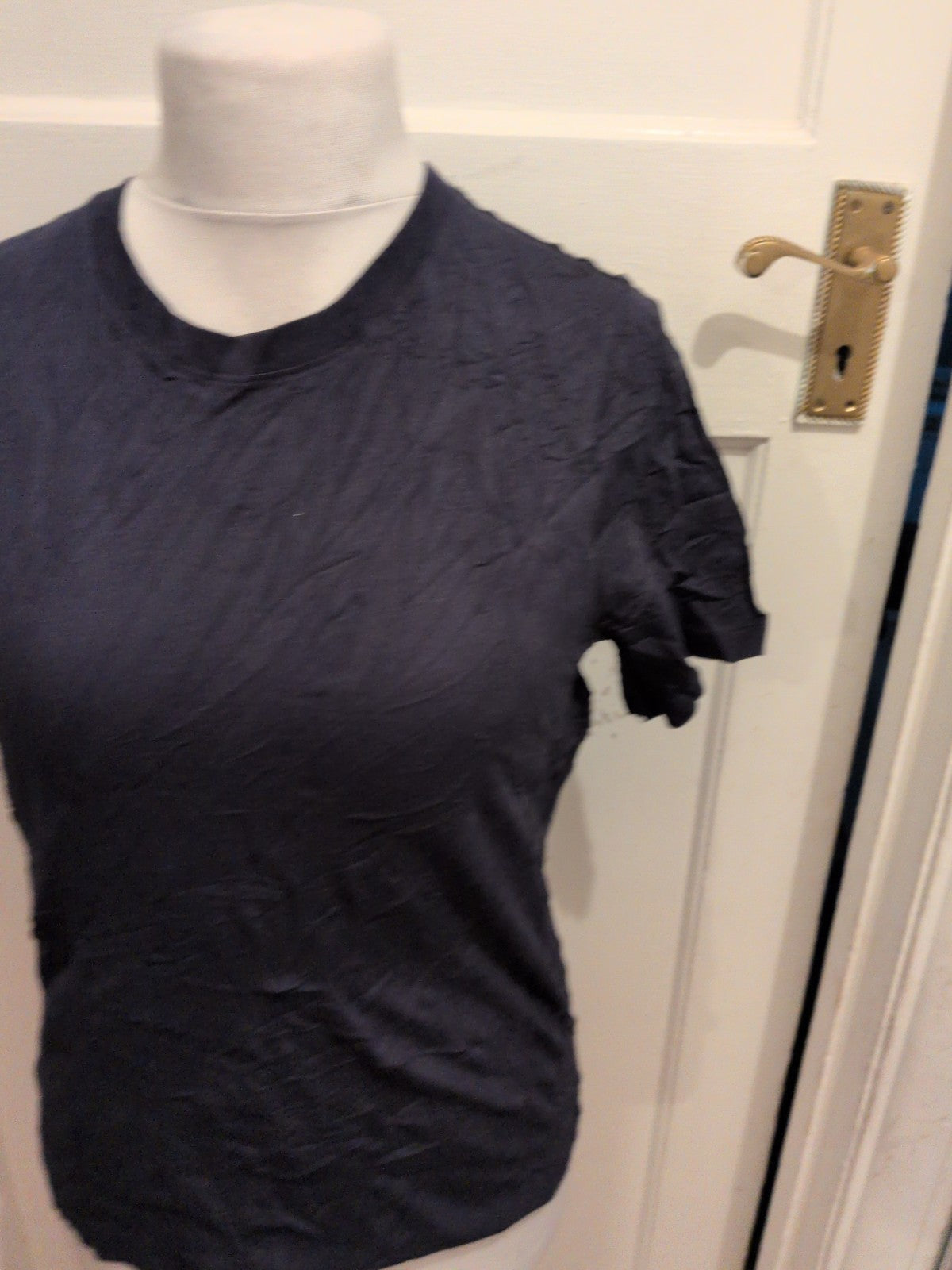 Ladies Size 12 Short Sleeve Crew Neck T-shirt Navy
