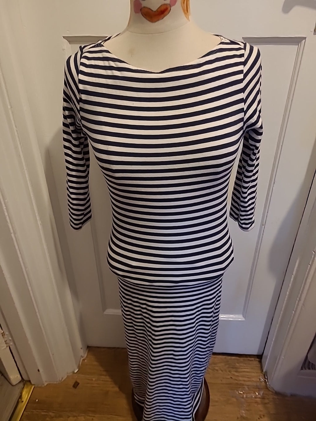 Ladies Topshop Size 10 Striped Bodycon Dress 3/4 Sleeve