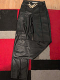 Ladies Lamiar Size Large Black Pleather Trousers Straight Leg