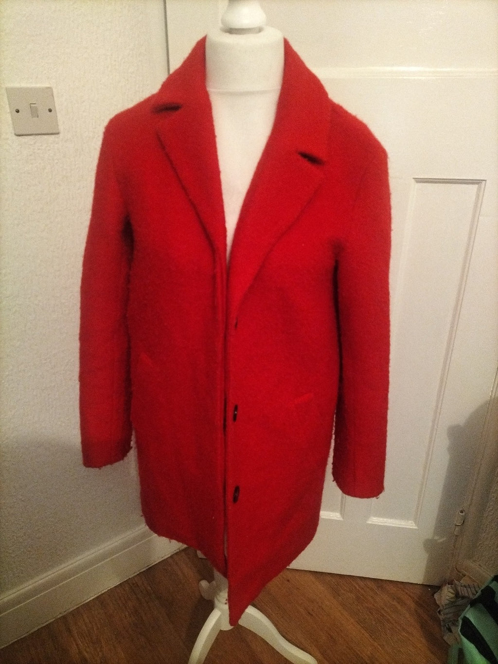 Ladies Divided Size Small Red Lined Jacket Coat