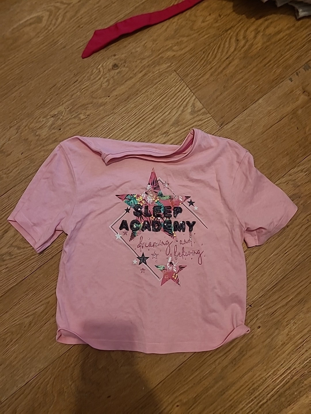 Girls George Age 6-7 Years Short Sleeved Pink Sleep Academy Pyjama Top
