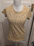 Ladies Pep&Co 14 Yellow Flower Short Sleeve T-shirt