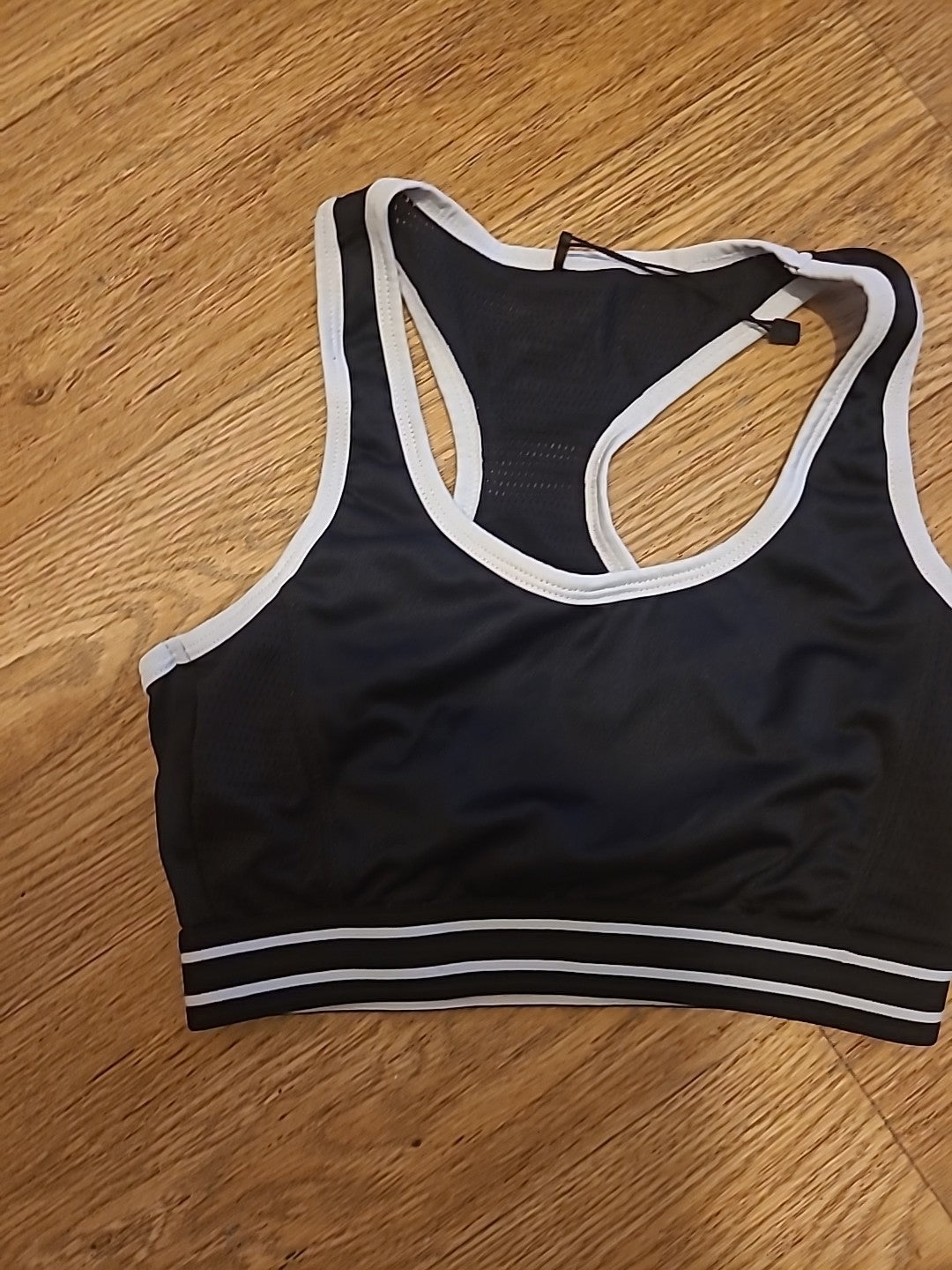 Ladies Primark Size 8 black gym boob tube racer back top