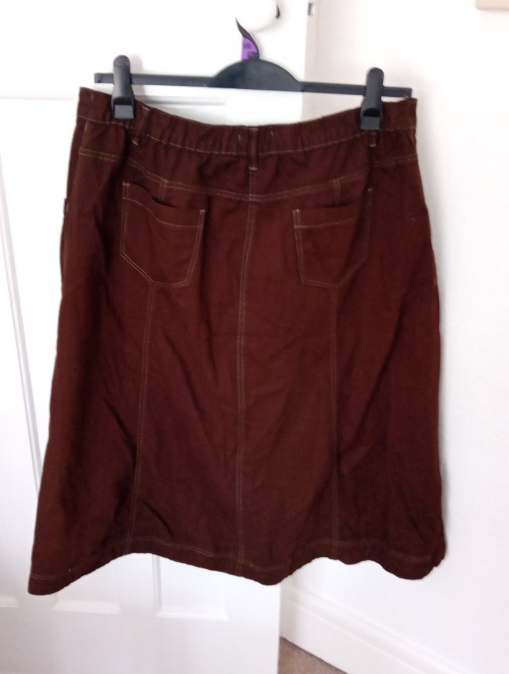 Ladies Julipa Brown A-line Skirt Size 18
