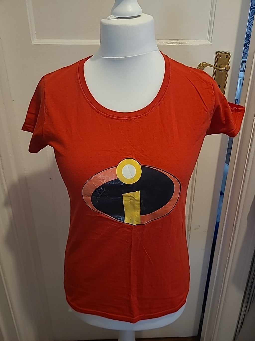 Mens Fruit Of The Loom Size M Red Print Short Sleeved Tshirt