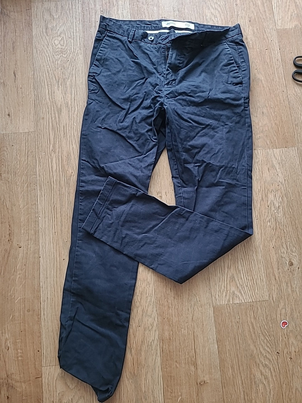 Mens Burton Size 32L Navy Stretch Slim Chino