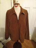 Mens Downstairs Size 46R Brown Suede Feel Lined Jacket