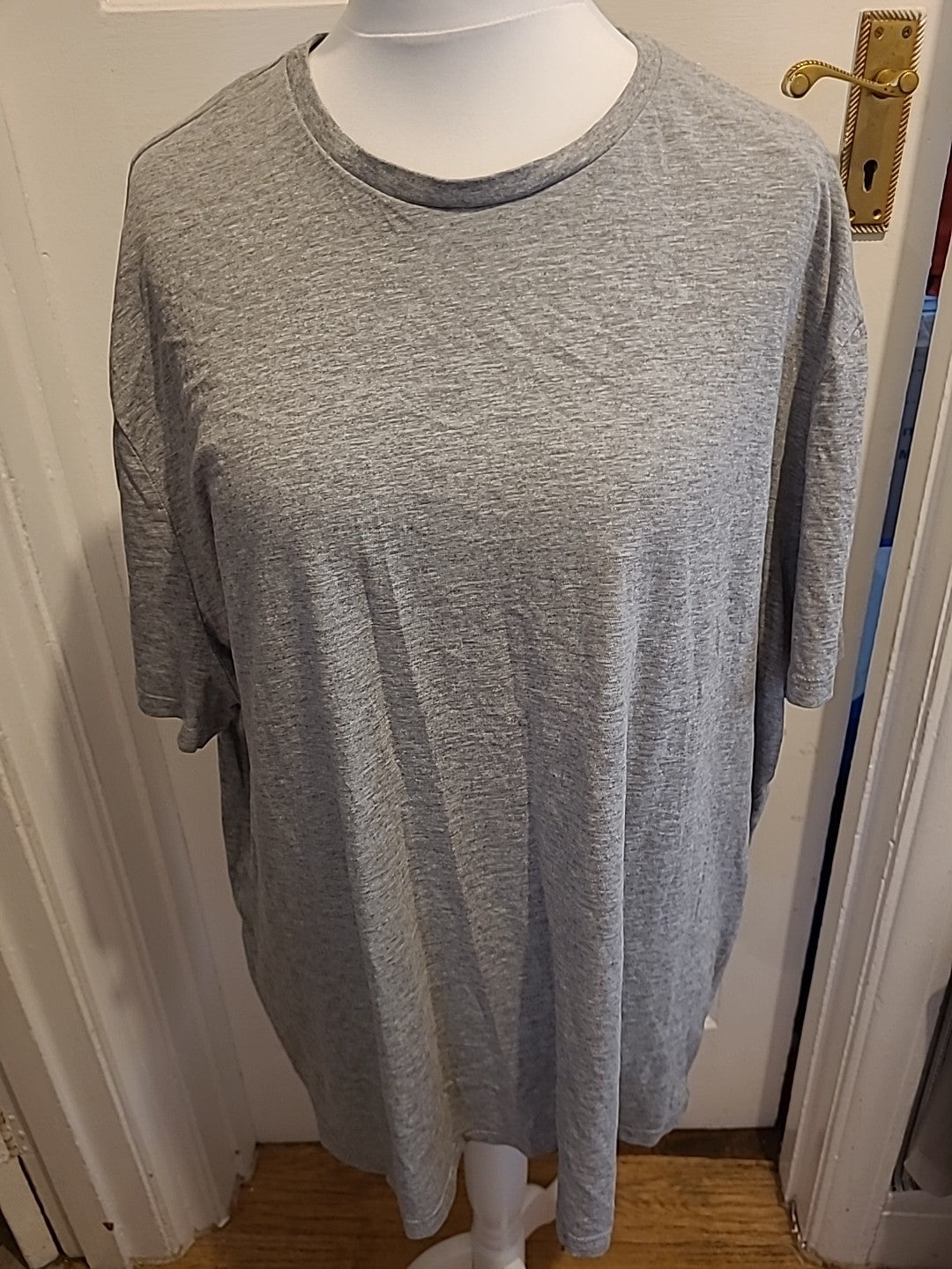 Mens George Size 4XL Grey Plain Short Sleeved Tshirt