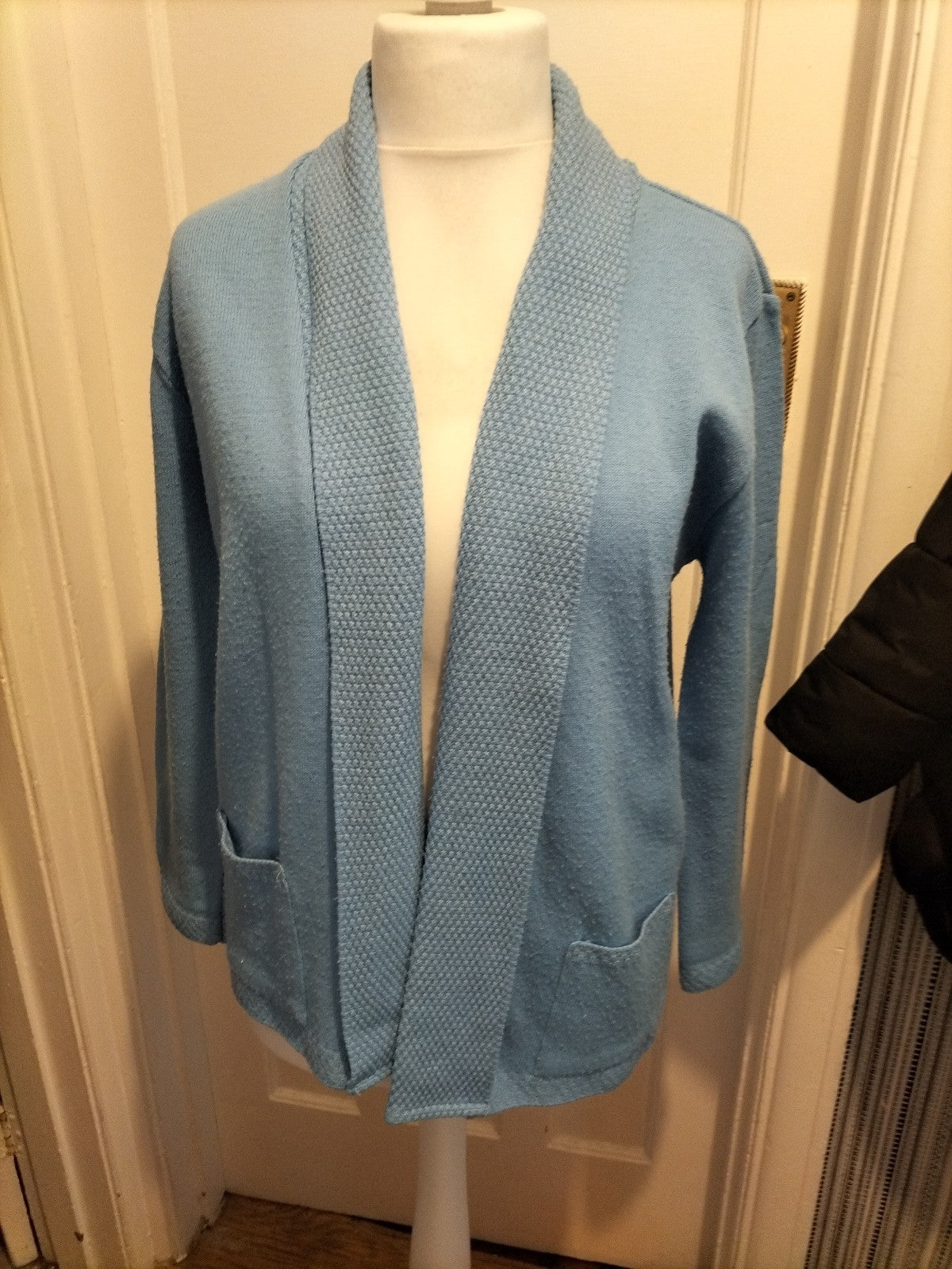 Ladies Monique Size M/L Blue Cardigan Bobbling