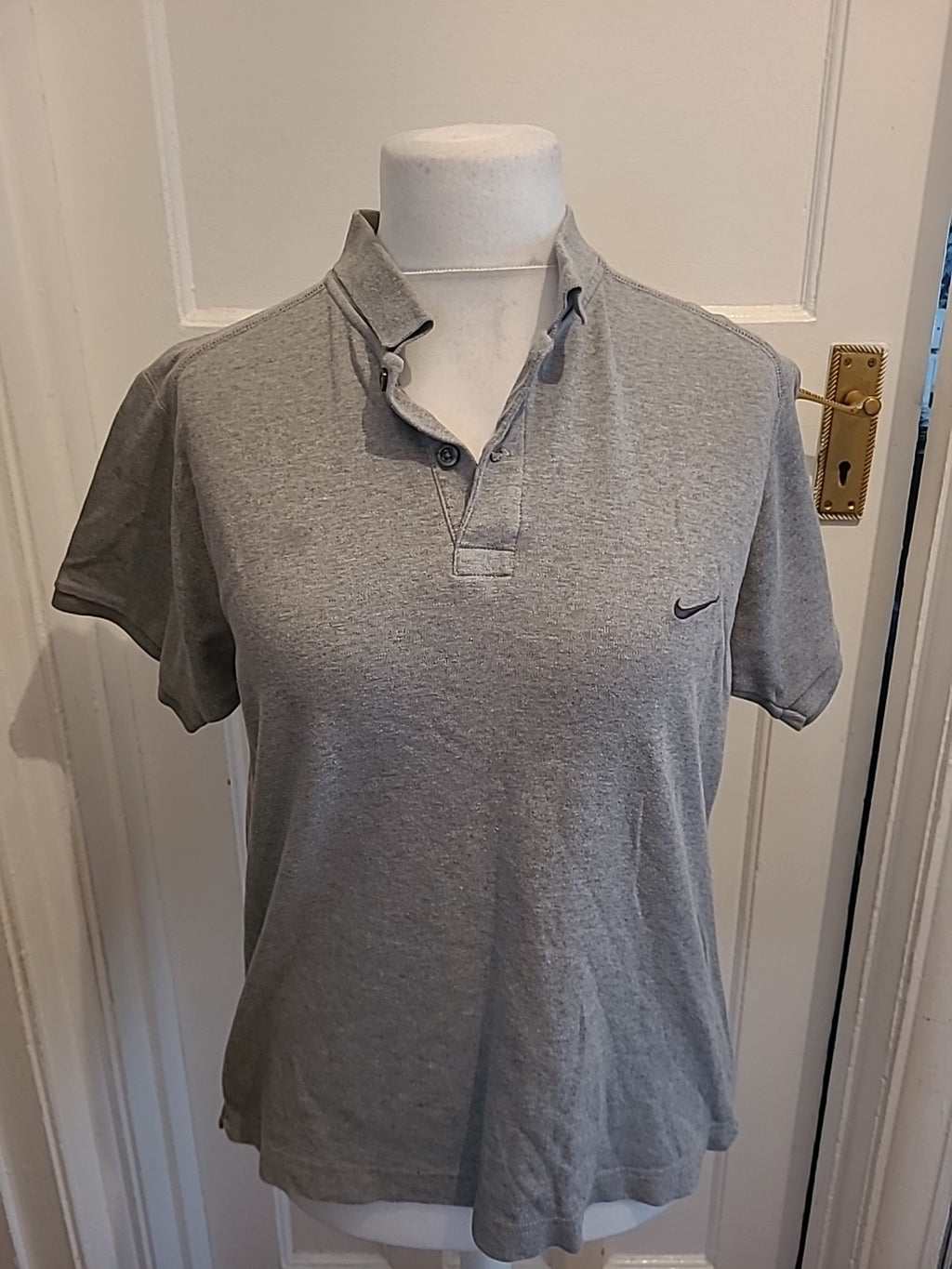 Mens Nike Size Large Grey Short Sleeved Polo