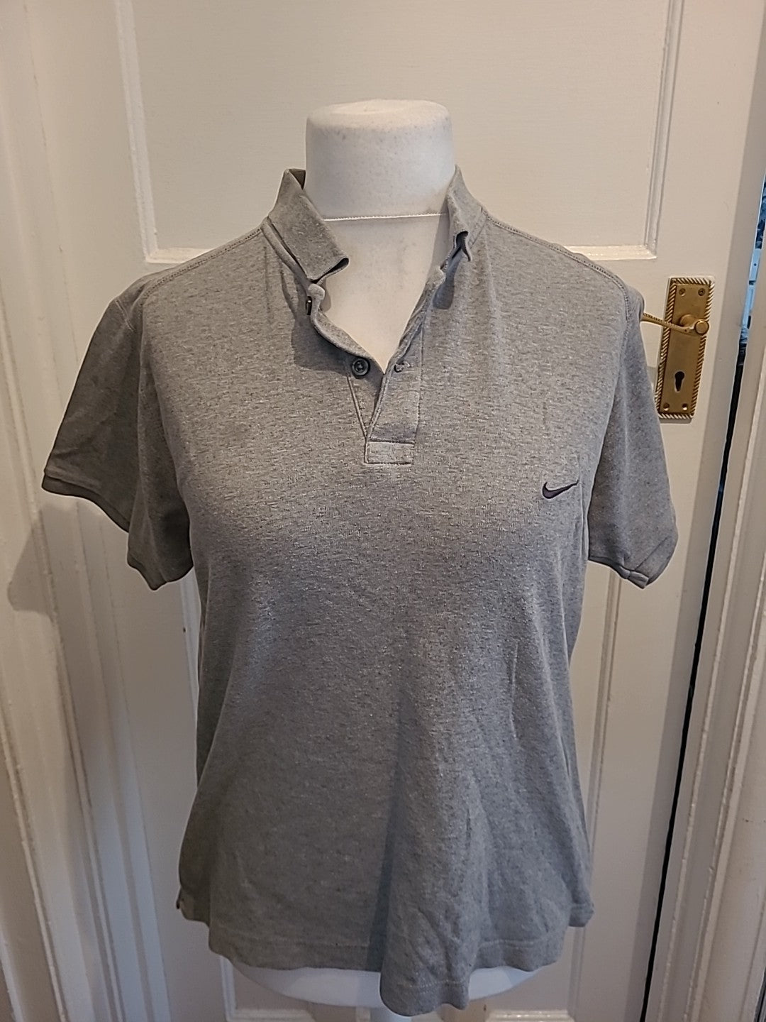 Mens Nike Size Large Grey Short Sleeved Polo