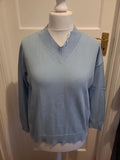 Mens Marks And Spencer Size Medium Blue V Neck Jumper