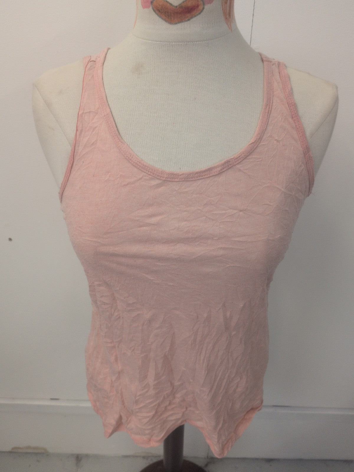Ladies Primark Size Small Pink Slouchy Vest T-shirt Sleeveless
