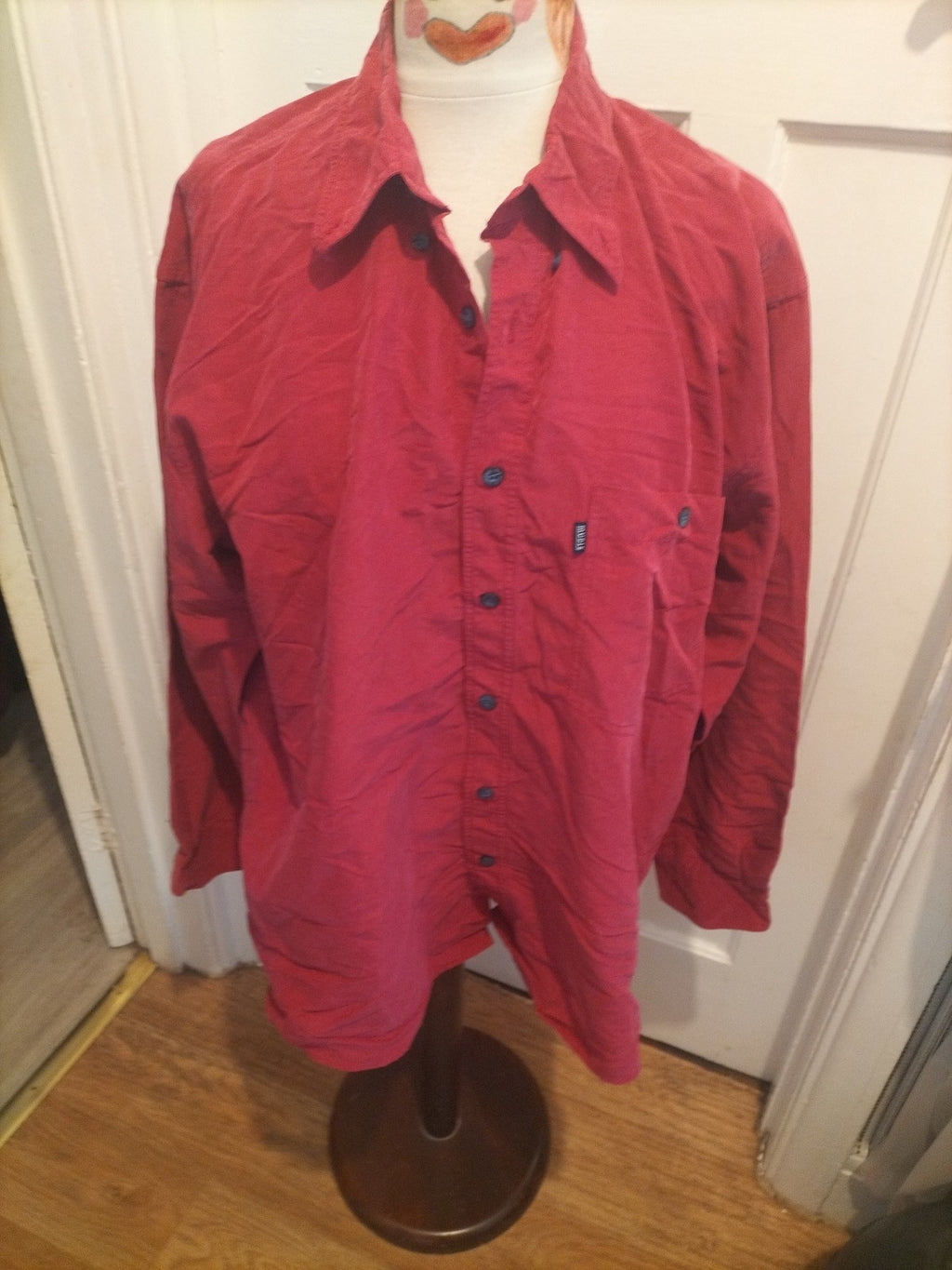 Mens Mudie Size Large Red Long Sleeved Shirt