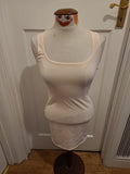 Brand New Boohoo Size 8 Blush Square Neck Bodycon Mini Dress