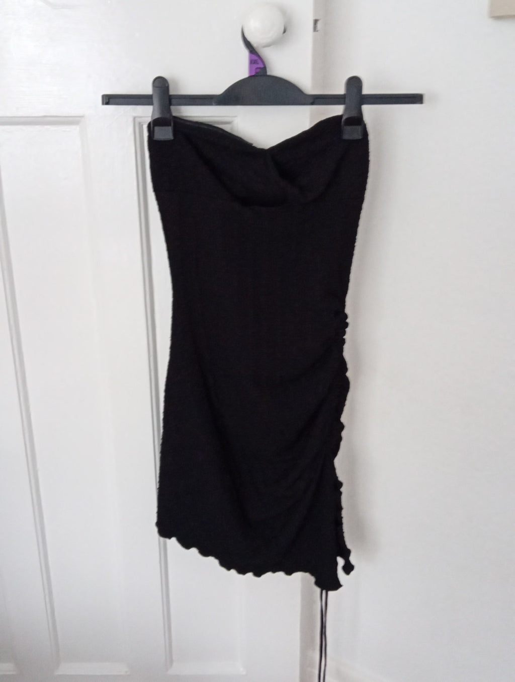 Ladies Black Short Bodycon Dress Strapless Size XS Shein