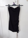 Ladies Black Short Bodycon Dress Strapless Size XS Shein