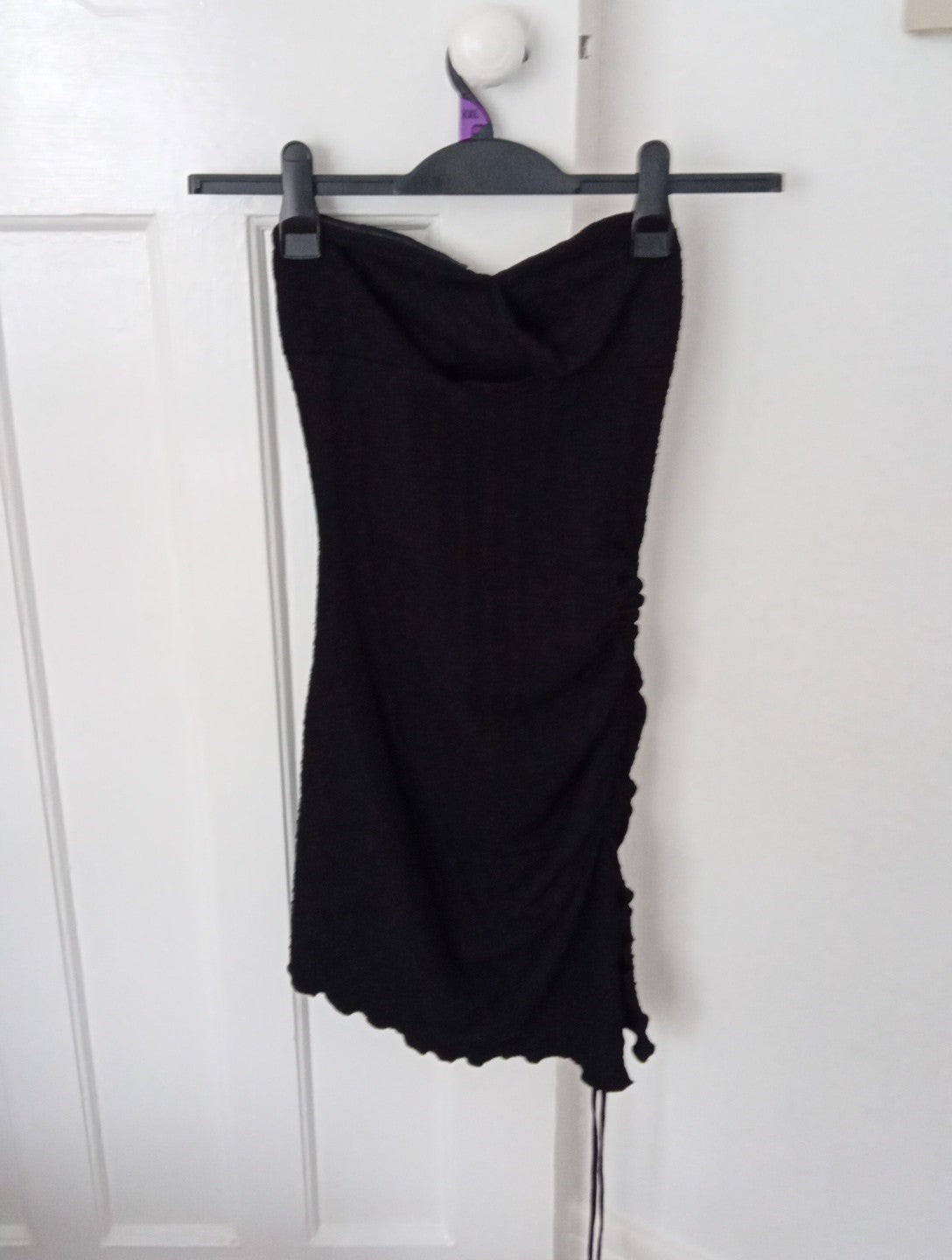 Ladies Black Short Bodycon Dress Strapless Size XS Shein