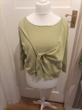 Ladies Viz.A.Viz Size 16 Pale Green Layered Blouse 3/4 Sleeved