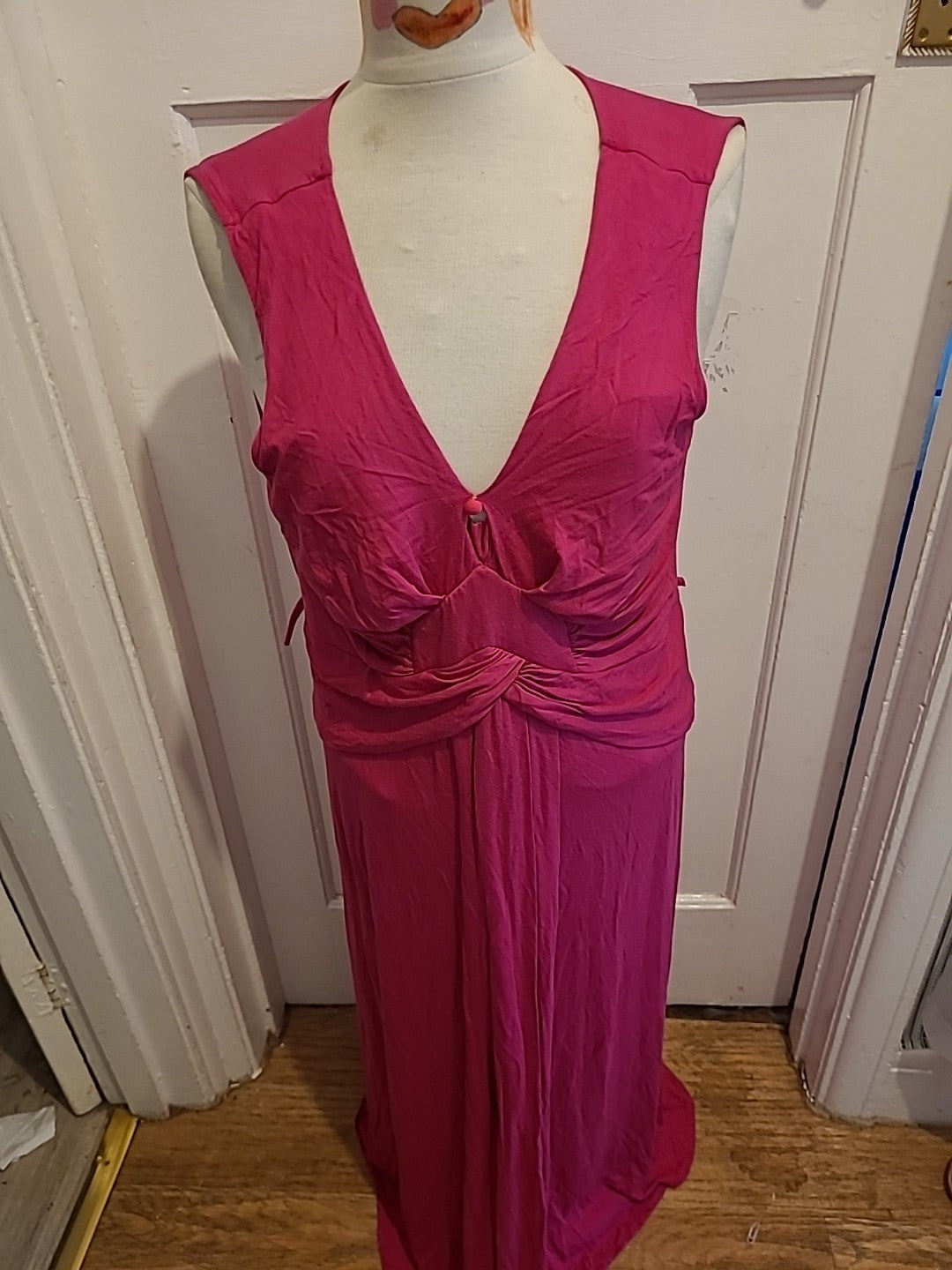 Ladies Per Una Size 18M Pink Sleeveless Long Length Dress