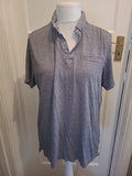Mens George Slim Fit L Grey Patterned Polo
