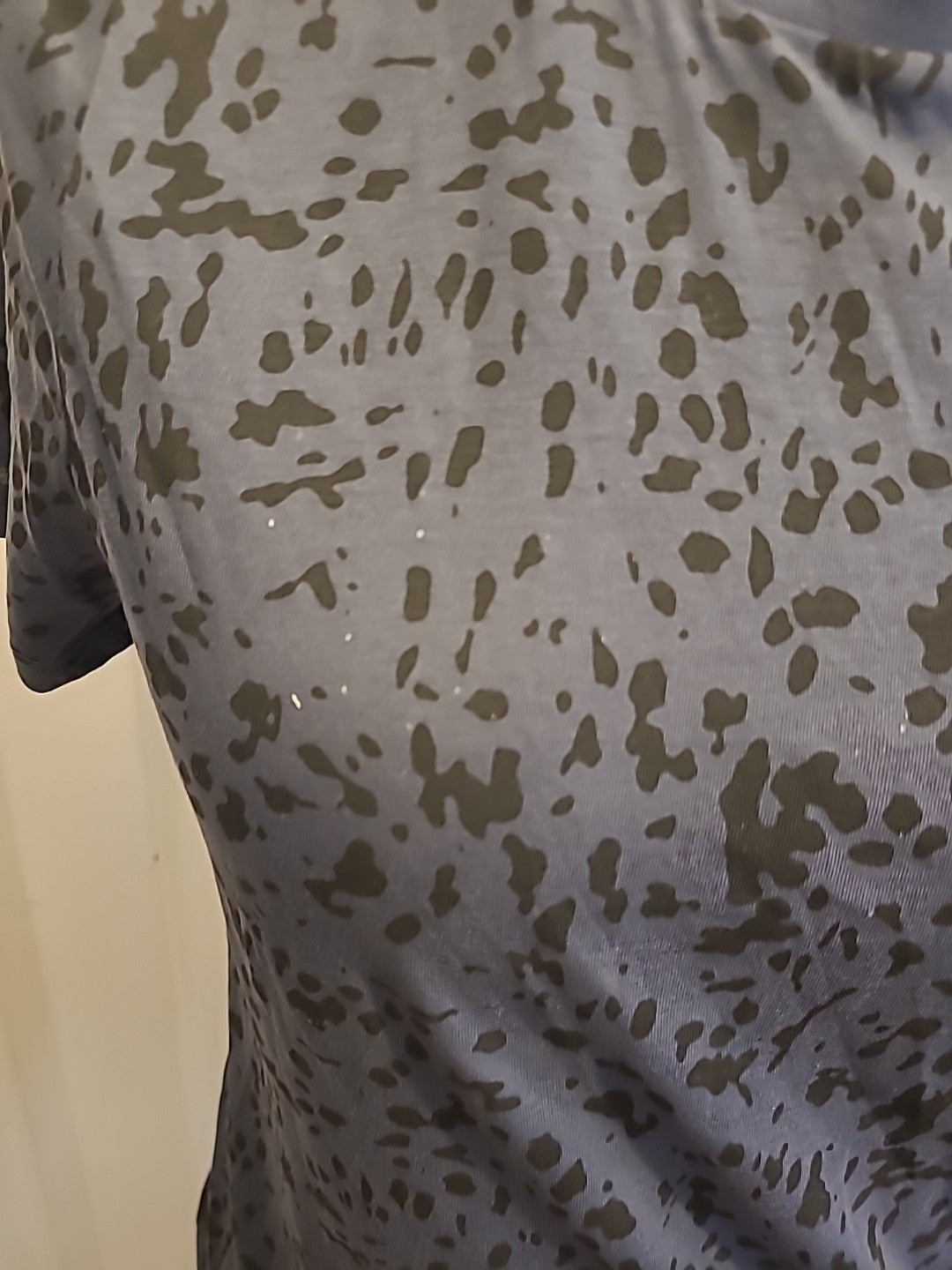 Ladies Primark Size 2XS Navy And Black Short Sleeved Relaxed Fit Tshirt