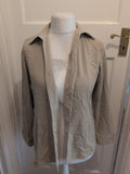 BHS 12 Beige Buttoned Collared Long Sleeve Blouse