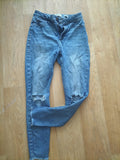 Ladies New Look Size 10 Disco Ripped Jeans
