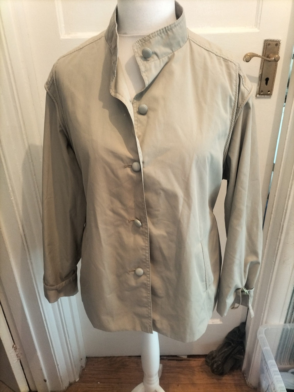 18 Beige Lined Belted Jacket
