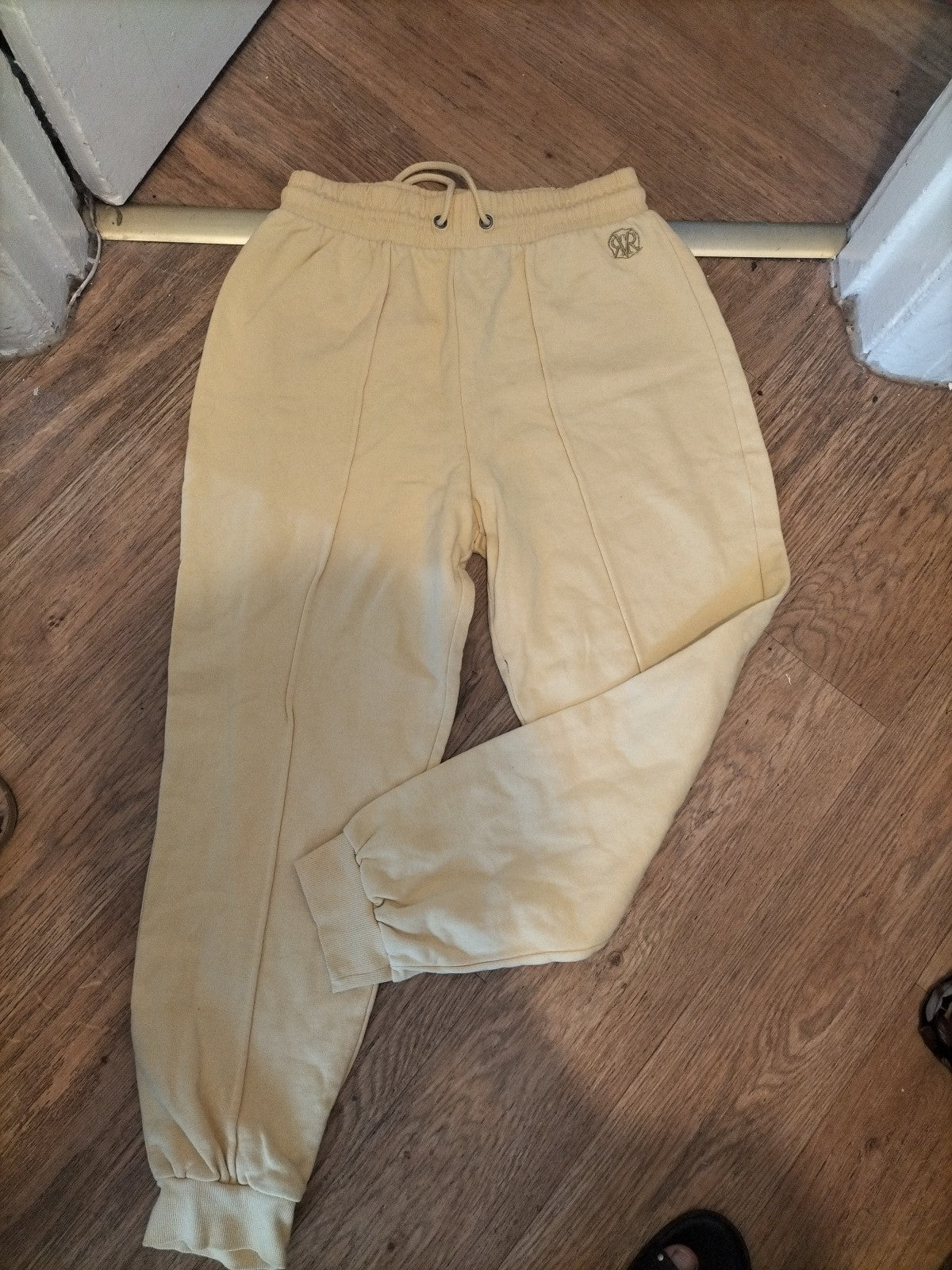 Mens River Island Size Medium Yellow Elasticated Joggers