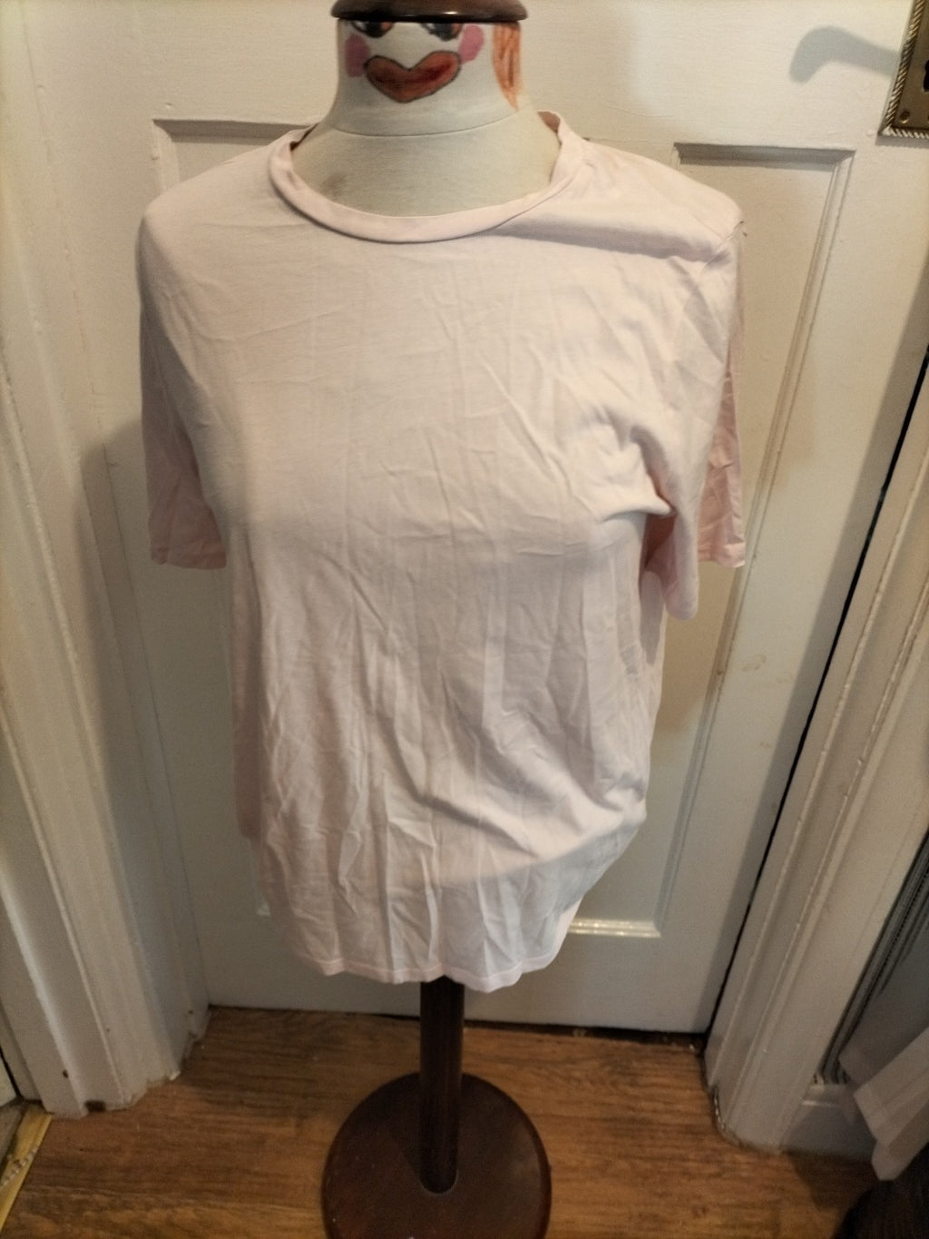 Ladies Marks And Spencer Size 12 Crew Neck Pink Short Sleeve Tshirt