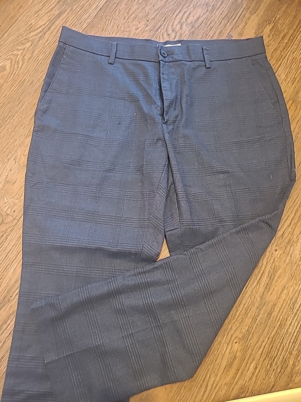 Mens Goodthreads Size 35x28 Grey Check Trousers