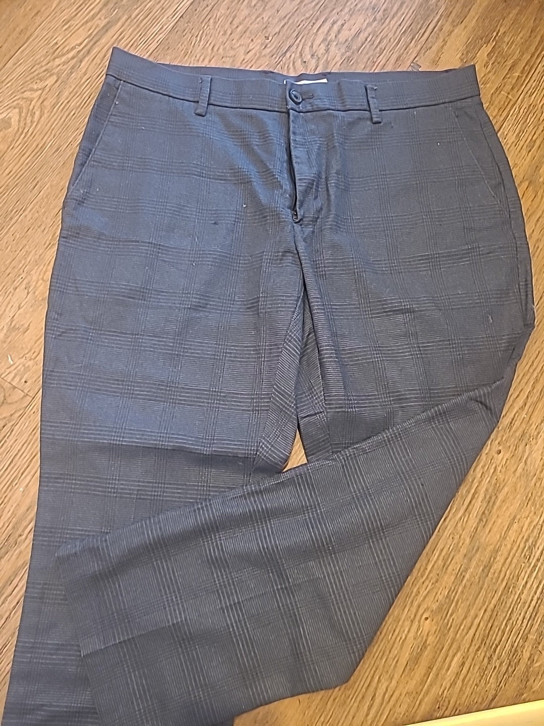 Mens Goodthreads Size 35x28 Grey Check Trousers