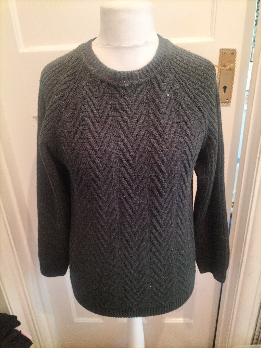 Mens Primark Size Small Dark Green Warm Pullover Jumper
