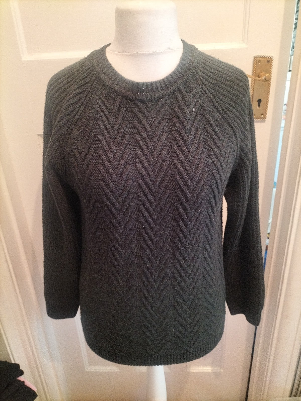 Mens Primark Size Small Dark Green Warm Pullover Jumper