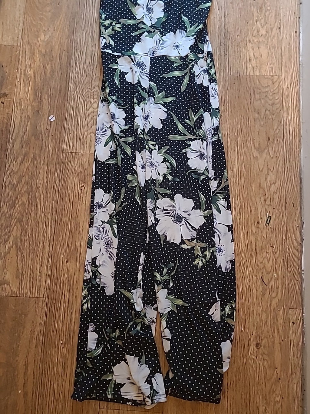 Ladies Size Small Spotted Floral Sleeveless Jumpsuit