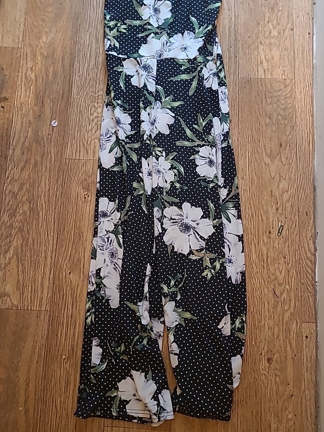 Ladies Size Small Spotted Floral Sleeveless Jumpsuit