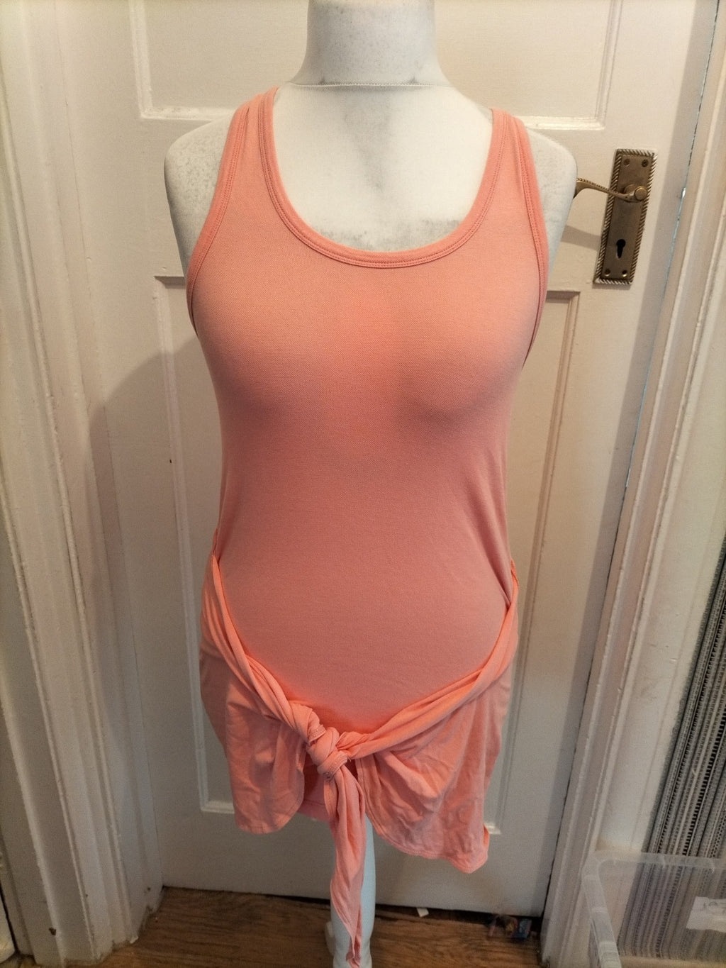 Ladies Zara Size Small Peachy Pink Sleeveless Longline Top