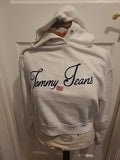 Mens Tommy Jeans Size XS White Pullover Hoodie(Bobbling)