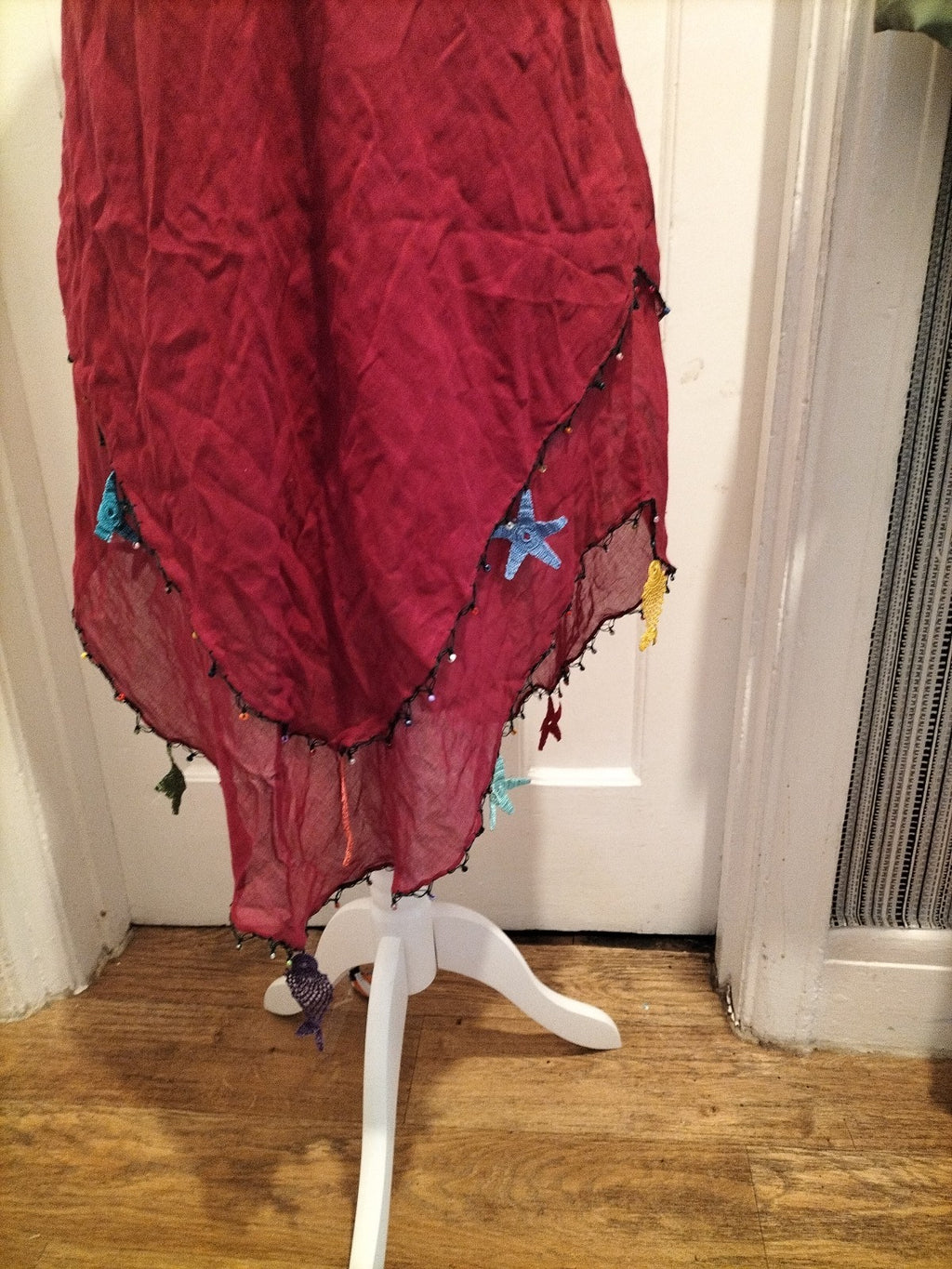 Ladies Size Large Plum Colour Fish Detail Top