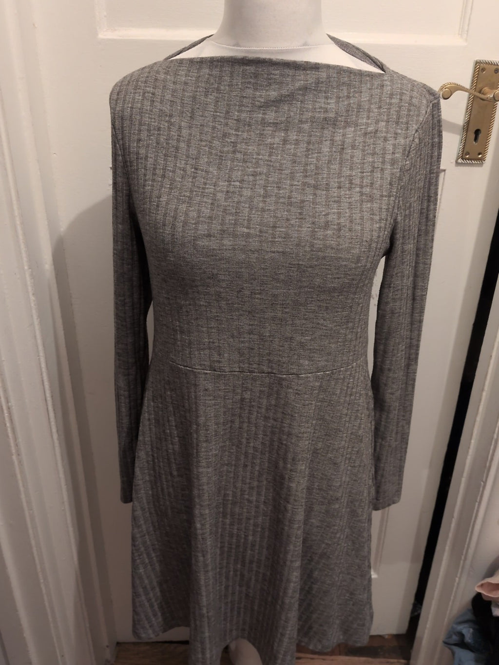 Primark Large Grey Brush Rib Long Sleeve Dress