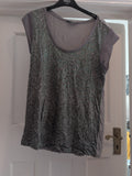 Limited Collection 14 Grey And Green Sleeveless Blouse