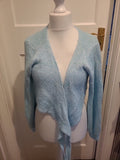Ladies Topshop Size Medium Aqua Shoulder Cardigan
